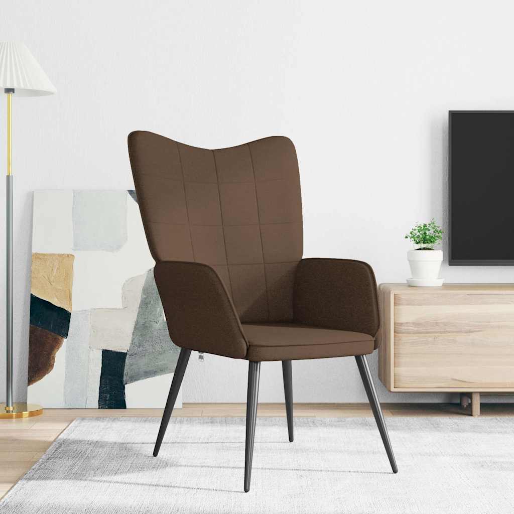 Relaxing Chair Fabric brown without footrest