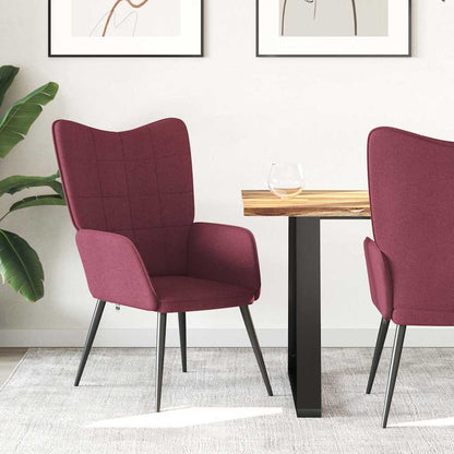 Relaxing Chair Fabric Wine red Without footrest