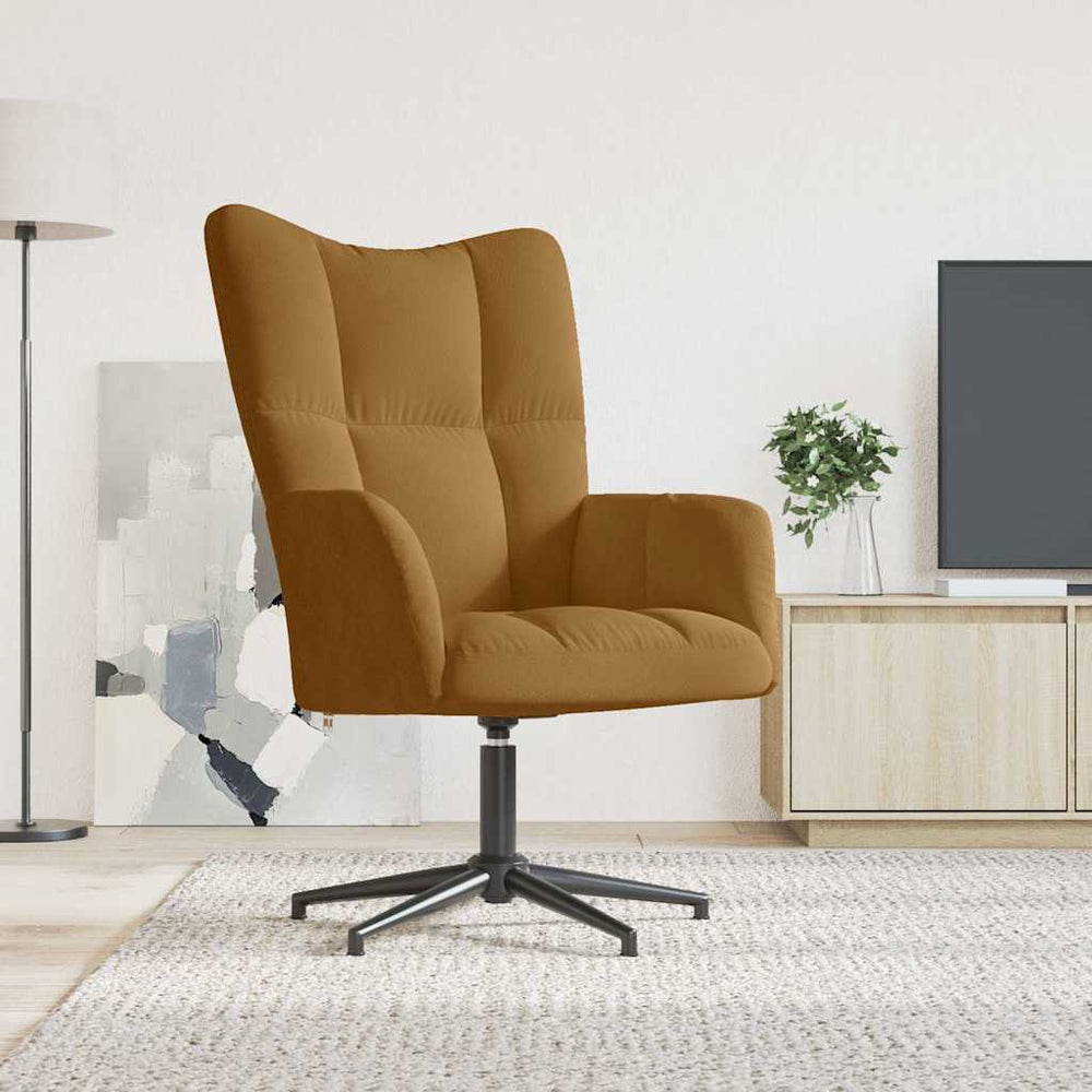 vidaXL Relaxing Chair with a Stool Velvet