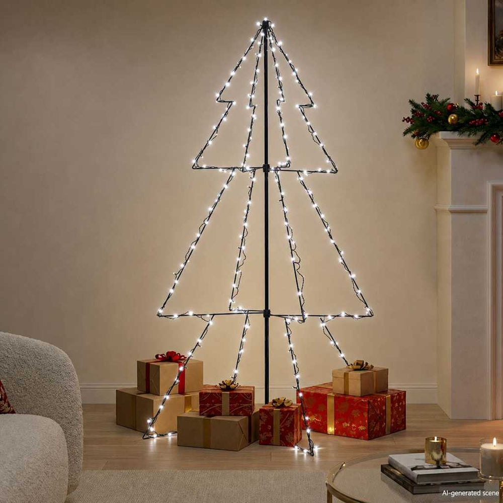 vidaXL Christmas Cone Tree 160 LEDs Indoor and Outdoor 78x120 cm