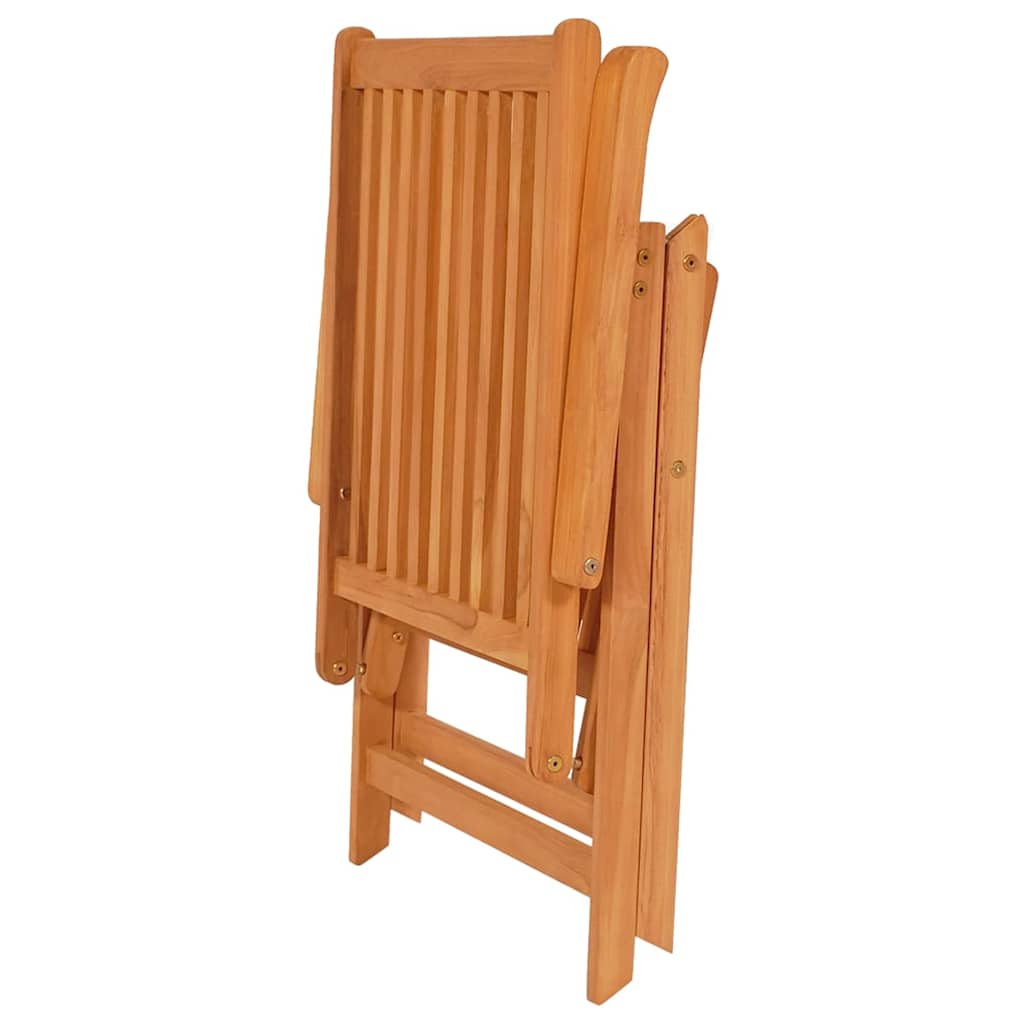vidaXL Reclining Folding Chairs 8 pcs Solid Teak Wood 4