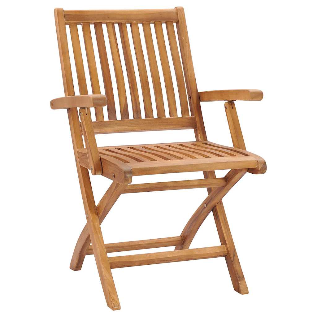 vidaXL Folding Chairs 8 pcs Solid Teak Wood 2