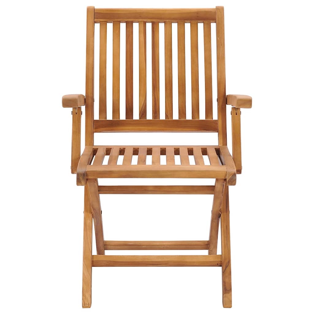 vidaXL Folding Chairs 8 pcs Solid Teak Wood 3