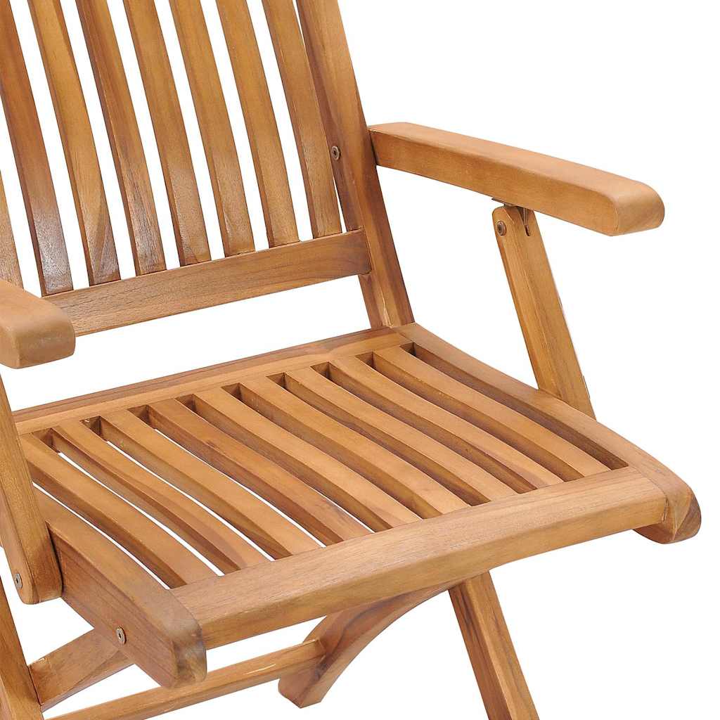 vidaXL Folding Chairs 8 pcs Solid Teak Wood 4