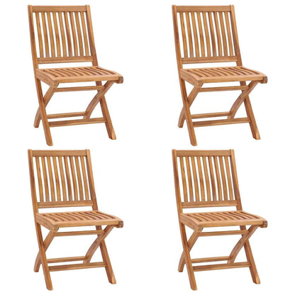 vidaXL Folding Chairs Solid Teak Wood