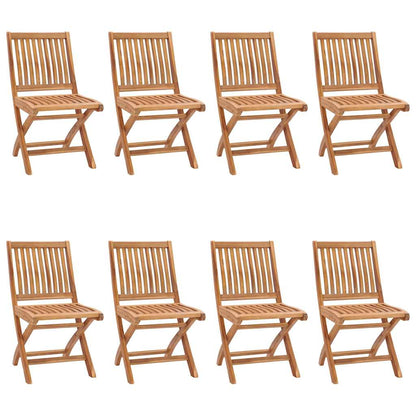 vidaXL Folding Chairs 8 pcs Solid Teak Wood 1
