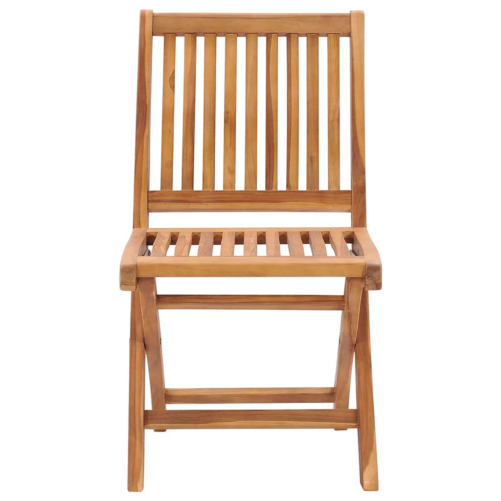 vidaXL Folding Chairs 8 pcs Solid Teak Wood 3