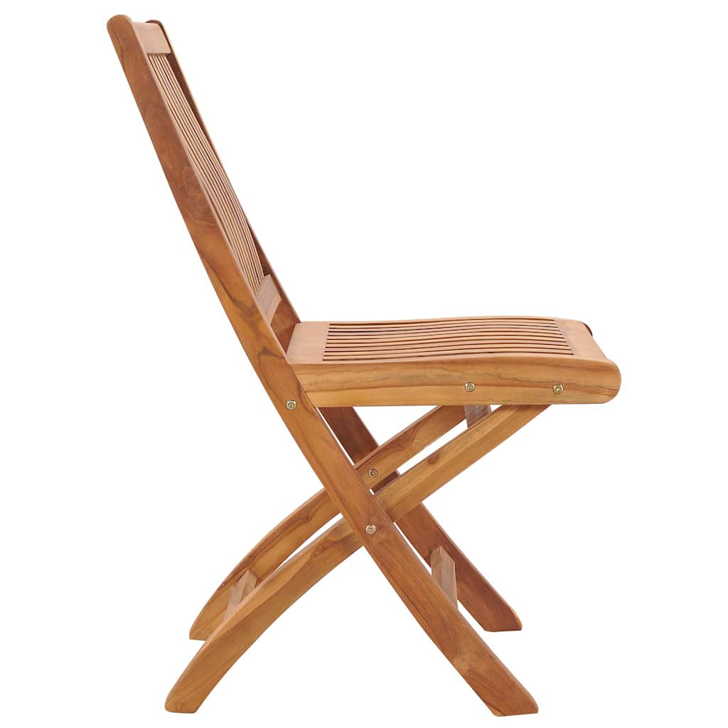 vidaXL Folding Chairs 8 pcs Solid Teak Wood 4
