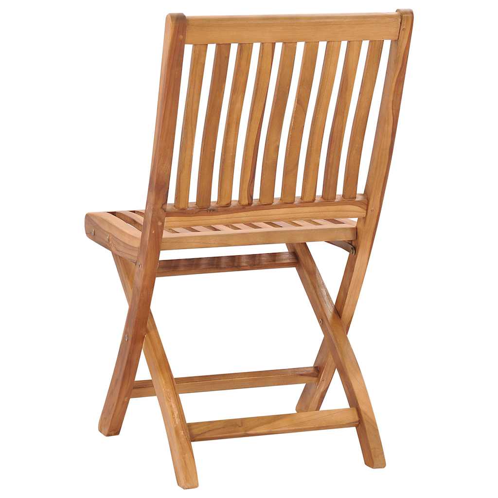 vidaXL Folding Chairs 8 pcs Solid Teak Wood 5