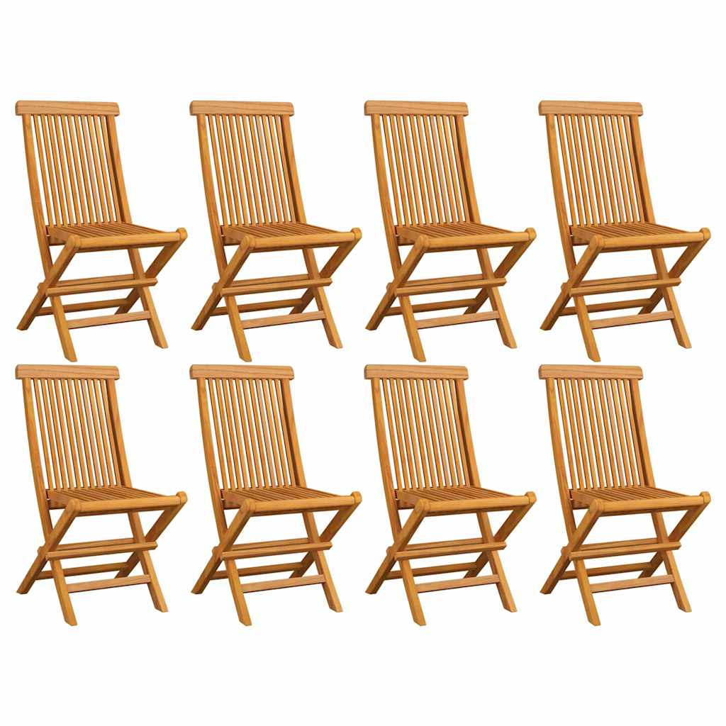 vidaXL Folding Chairs 8 pcs Solid Teak Wood 1