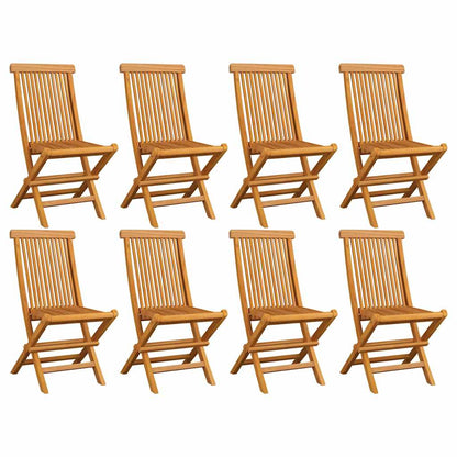 vidaXL Folding Chairs 8 pcs Solid Teak Wood 1