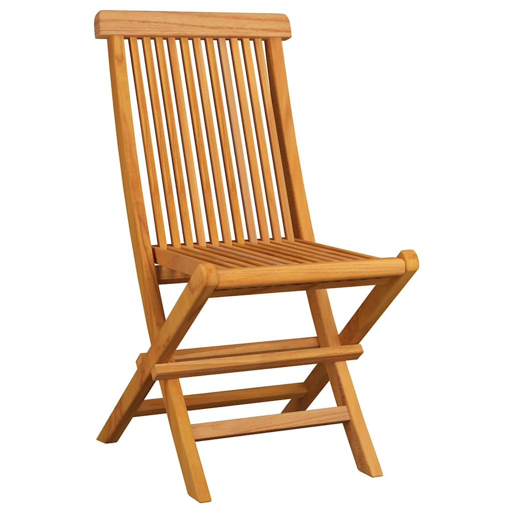vidaXL Folding Chairs 8 pcs Solid Teak Wood 2