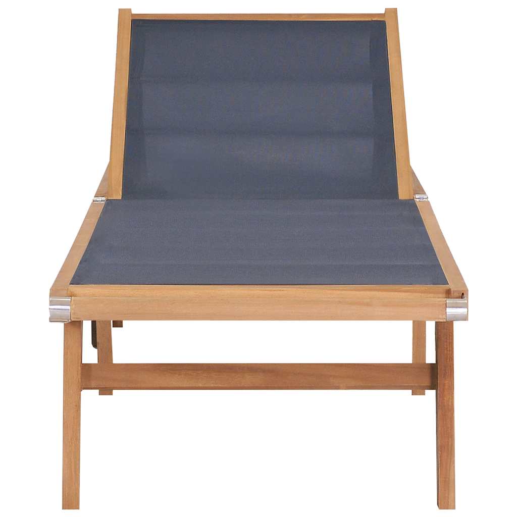 vidaXL Folding Sun Loungers with Wheels 2 pcs Solid Teak and Textilene 3