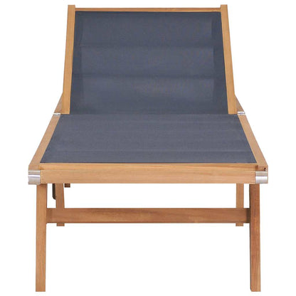 vidaXL Folding Sun Loungers with Wheels 2 pcs Solid Teak and Textilene 3