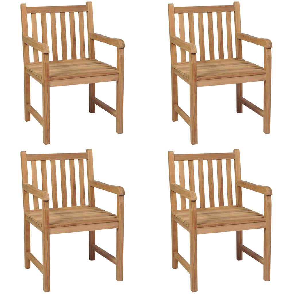 vidaXL Outdoor Chairs 4 pcs Solid Teak Wood 1