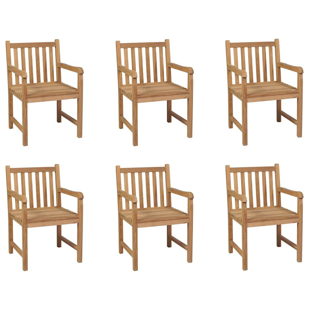 vidaXL Outdoor Chairs 6 pcs Solid Teak Wood