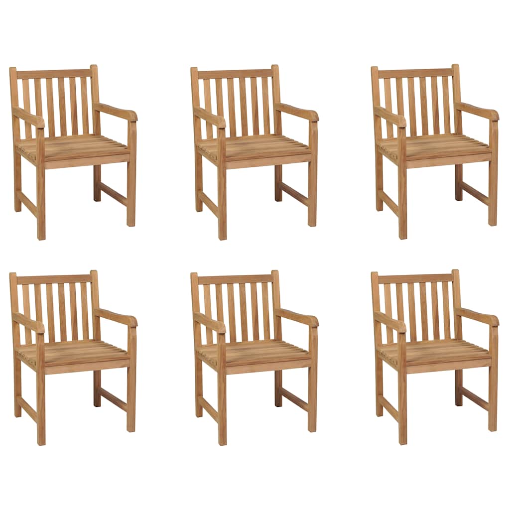 vidaXL Outdoor Chairs 6 pcs Solid Teak Wood 1