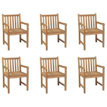 vidaXL Outdoor Chairs 6 pcs Solid Teak Wood 1