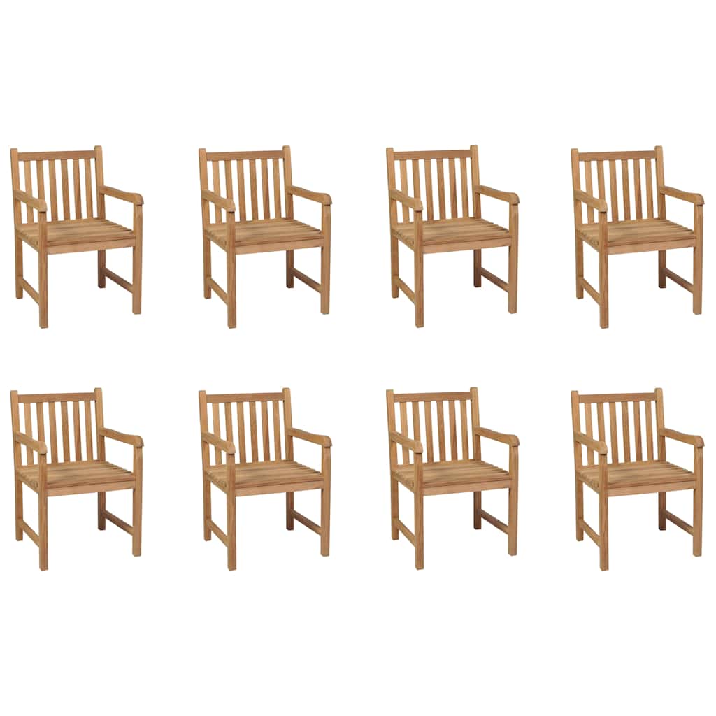 vidaXL Outdoor Chairs 8 pcs Solid Teak Wood 1