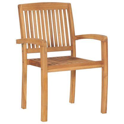 vidaXL Stacking Garden Chairs 6 pcs Solid Teak Wood 2