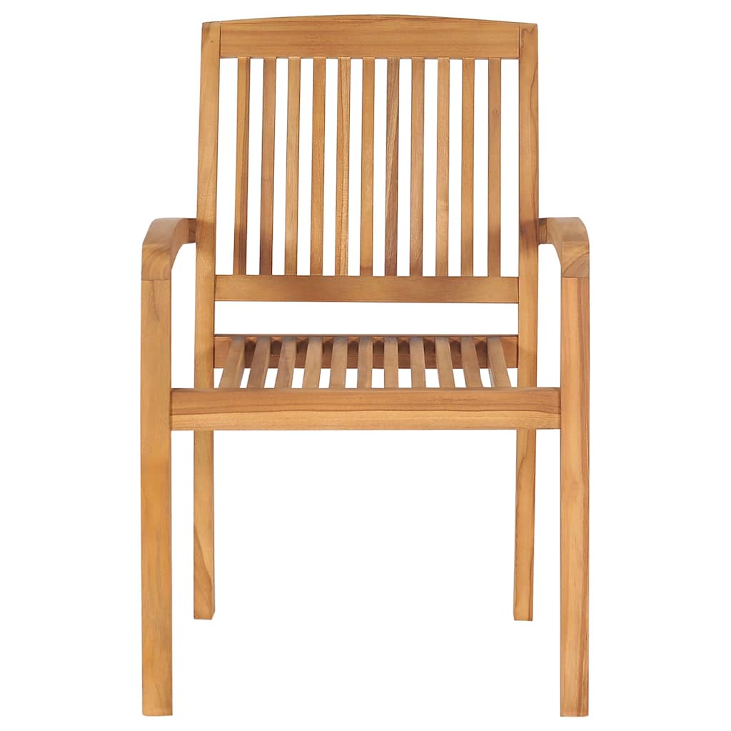 vidaXL Stacking Garden Chairs 6 pcs Solid Teak Wood 3