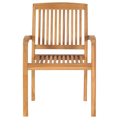 vidaXL Stacking Garden Chairs 6 pcs Solid Teak Wood 3