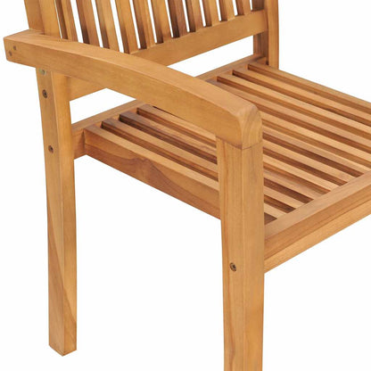 vidaXL Stacking Garden Chairs 6 pcs Solid Teak Wood 4