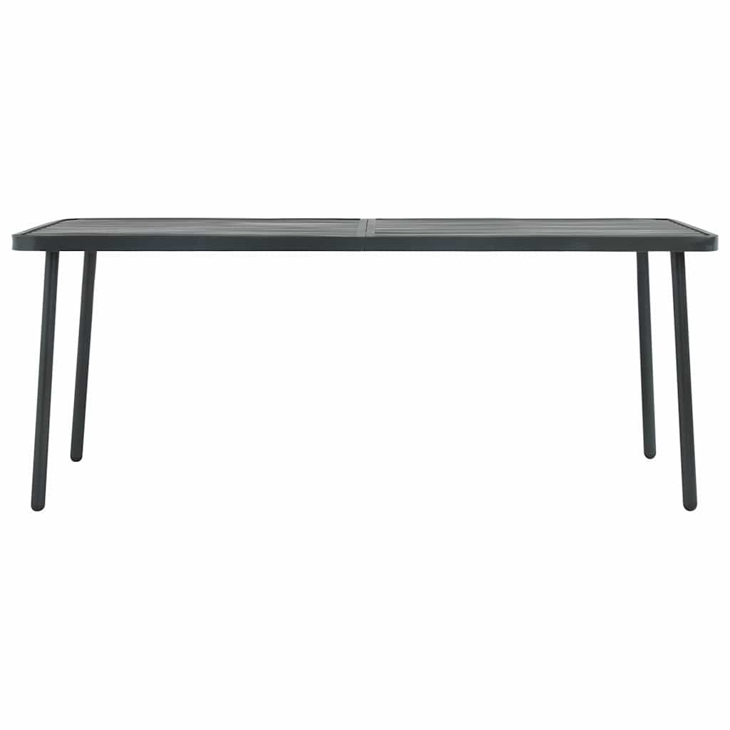 vidaXL 7 Piece Garden Dining Set Steel Dark Grey 4