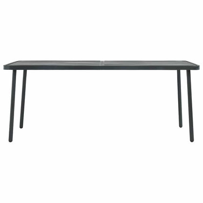 vidaXL 7 Piece Garden Dining Set Steel Dark Grey 4