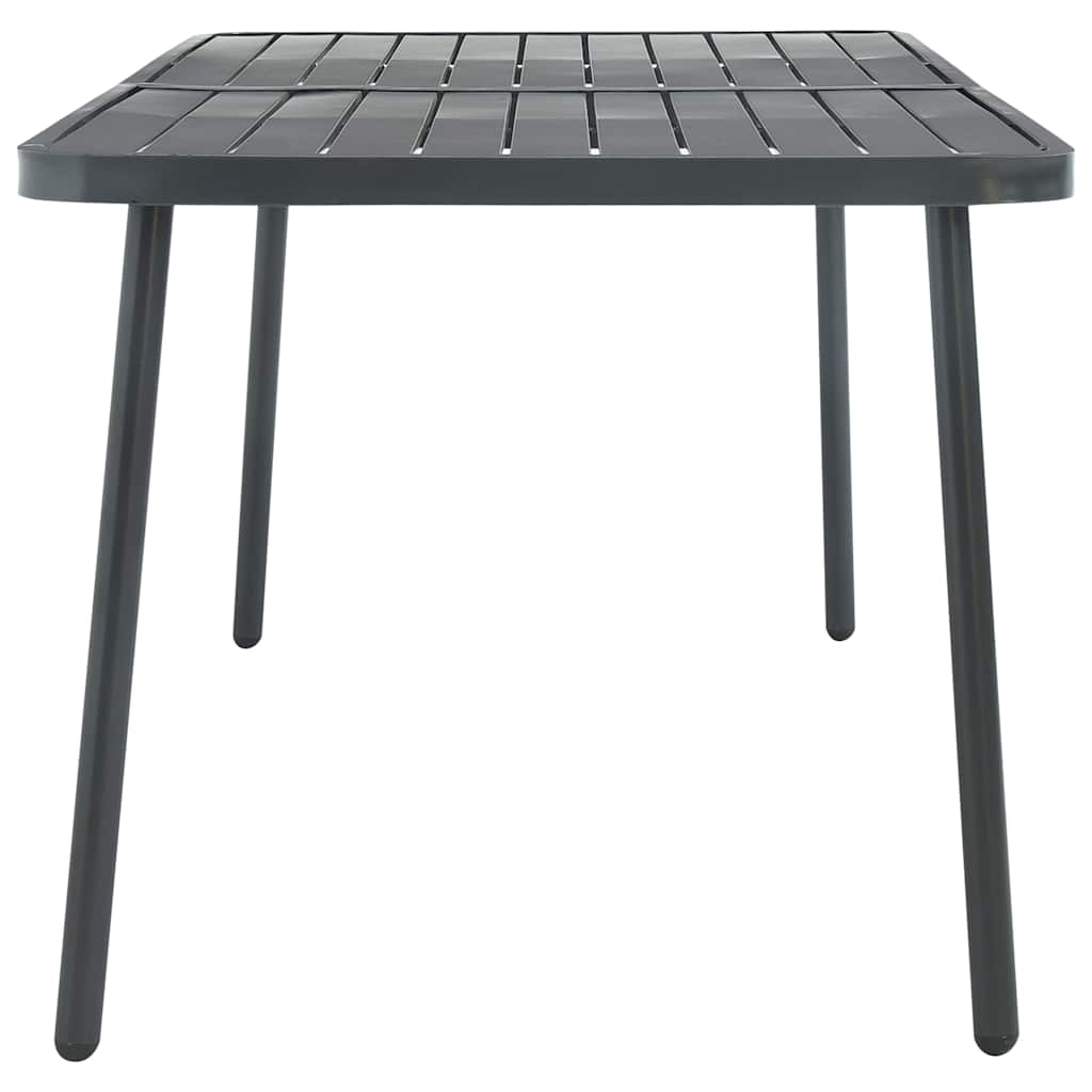 vidaXL 7 Piece Garden Dining Set Steel Dark Grey 5