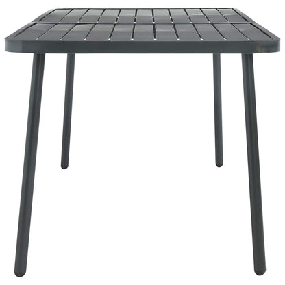 vidaXL 7 Piece Garden Dining Set Steel Dark Grey 5