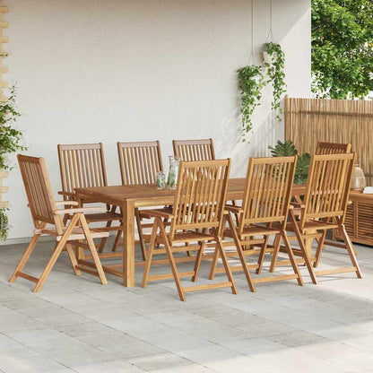 vidaXL Reclining Garden Chairs Natural Solid Acacia Wood 8 pcs