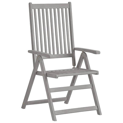 vidaXL Garden Reclining Chairs 8 pcs Grey Solid Acacia Wood 2