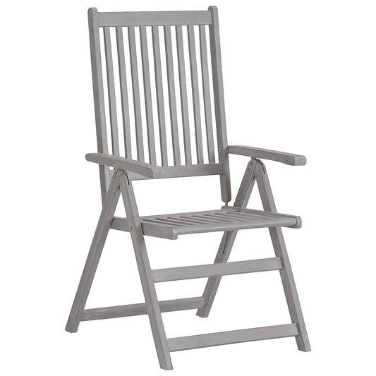 vidaXL Garden Reclining Chairs 8 pcs Grey Solid Acacia Wood 2