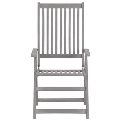 vidaXL Garden Reclining Chairs 8 pcs Grey Solid Acacia Wood 3