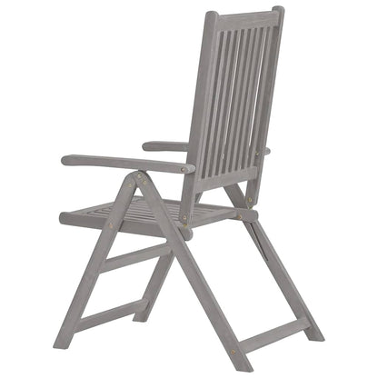 vidaXL Garden Reclining Chairs 8 pcs Grey Solid Acacia Wood 5