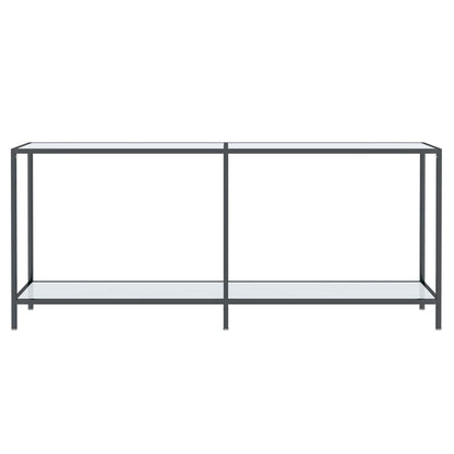 Console Table 140x35x75,5 cm Tempered Glass White marble 180 cm