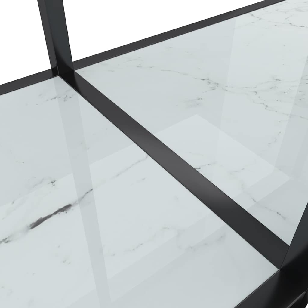 Console Table 140x35x75,5 cm Tempered Glass White marble 180 cm