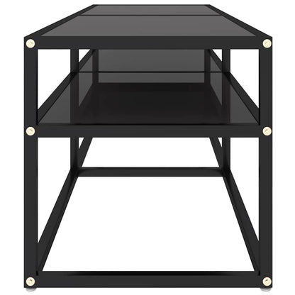 TV Cabinet 140x40x40,5 cm Tempered Glass Black 140 cm