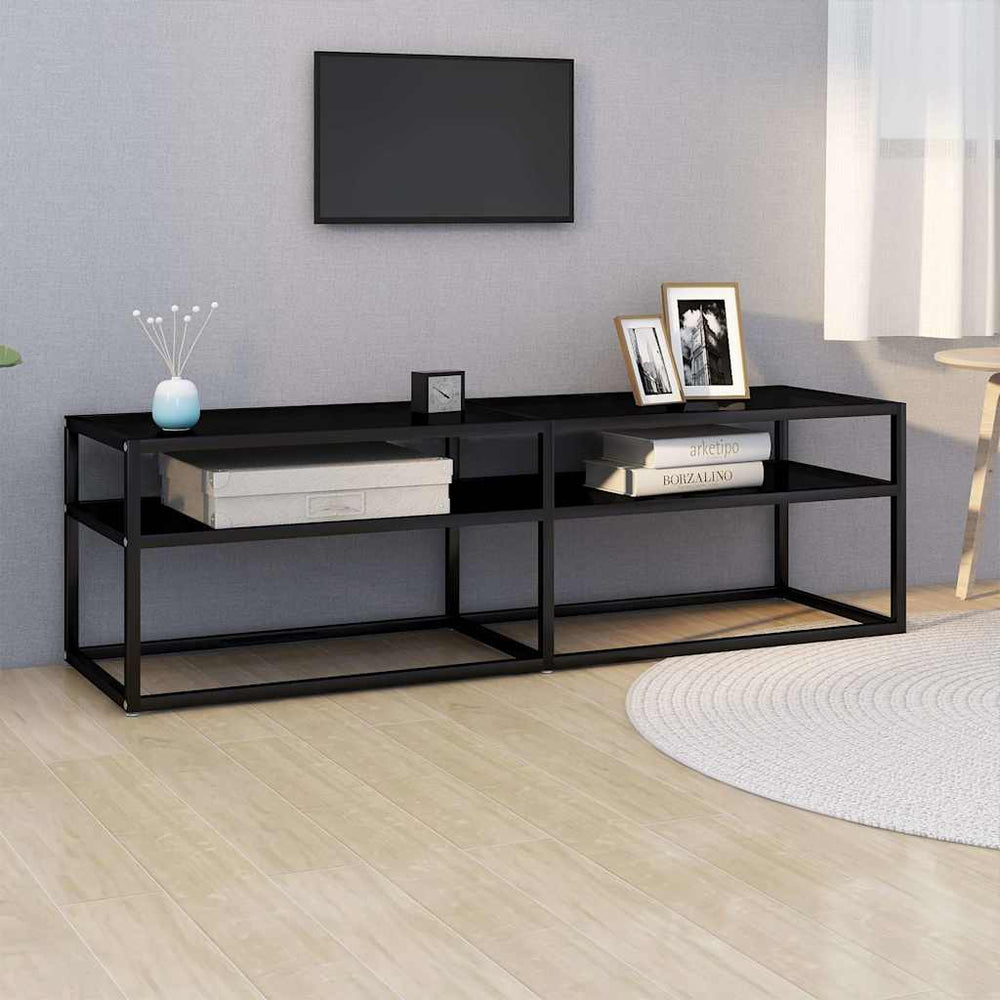 vidaXL TV Cabinet 140x40x40.5 cm Tempered Glass