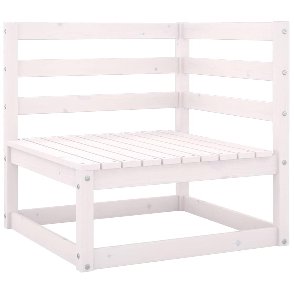 8 Piece Garden Lounge Set Solid Wood Pine White