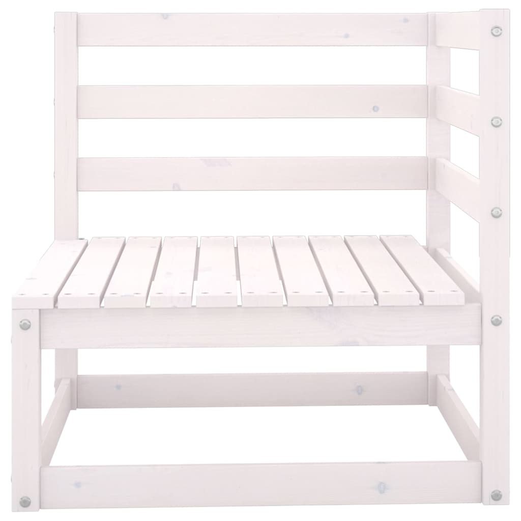 8 Piece Garden Lounge Set Solid Wood Pine White