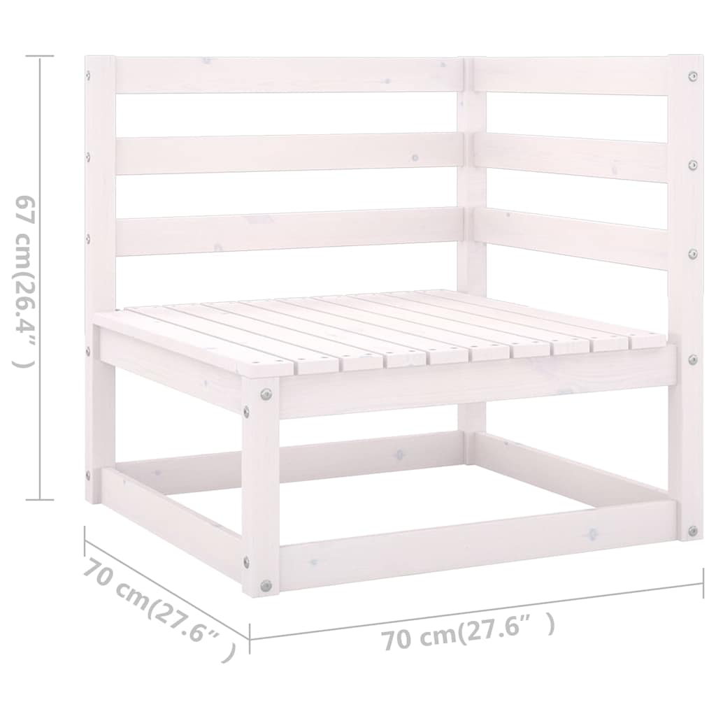 8 Piece Garden Lounge Set Solid Wood Pine White