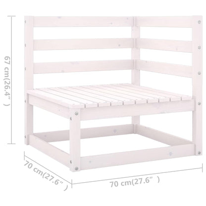8 Piece Garden Lounge Set Solid Wood Pine White