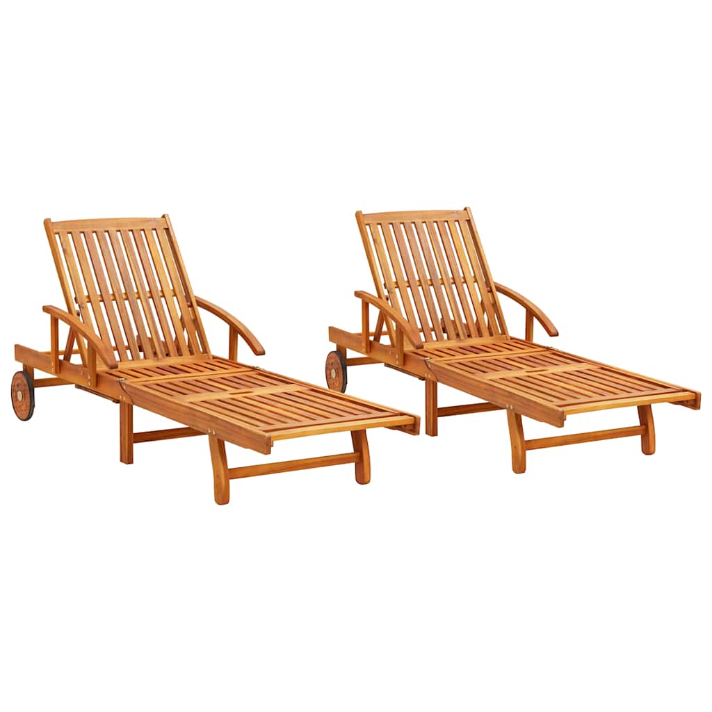 vidaXL Sun Lounger 2 pcs Solid Acacia Wood