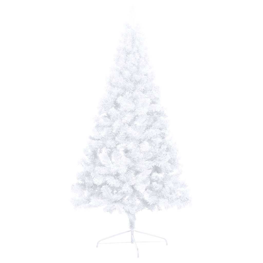 Artificial Half Pre-lit Christmas Tree with Ball 120 cm White with 60 rose gold balls
