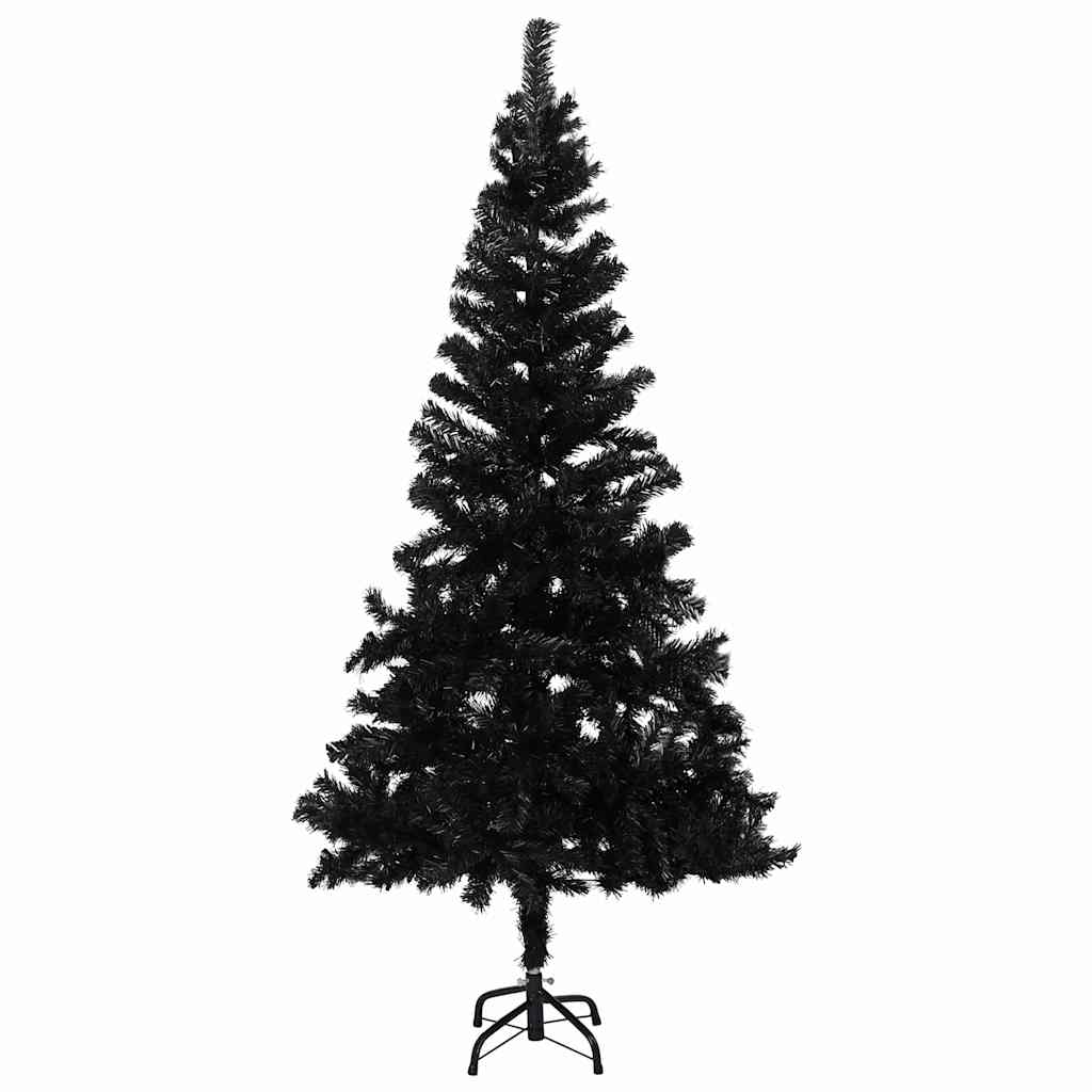 Christmas Tree PVC 150 cm Black with 150 LEDs&rose gold balls
