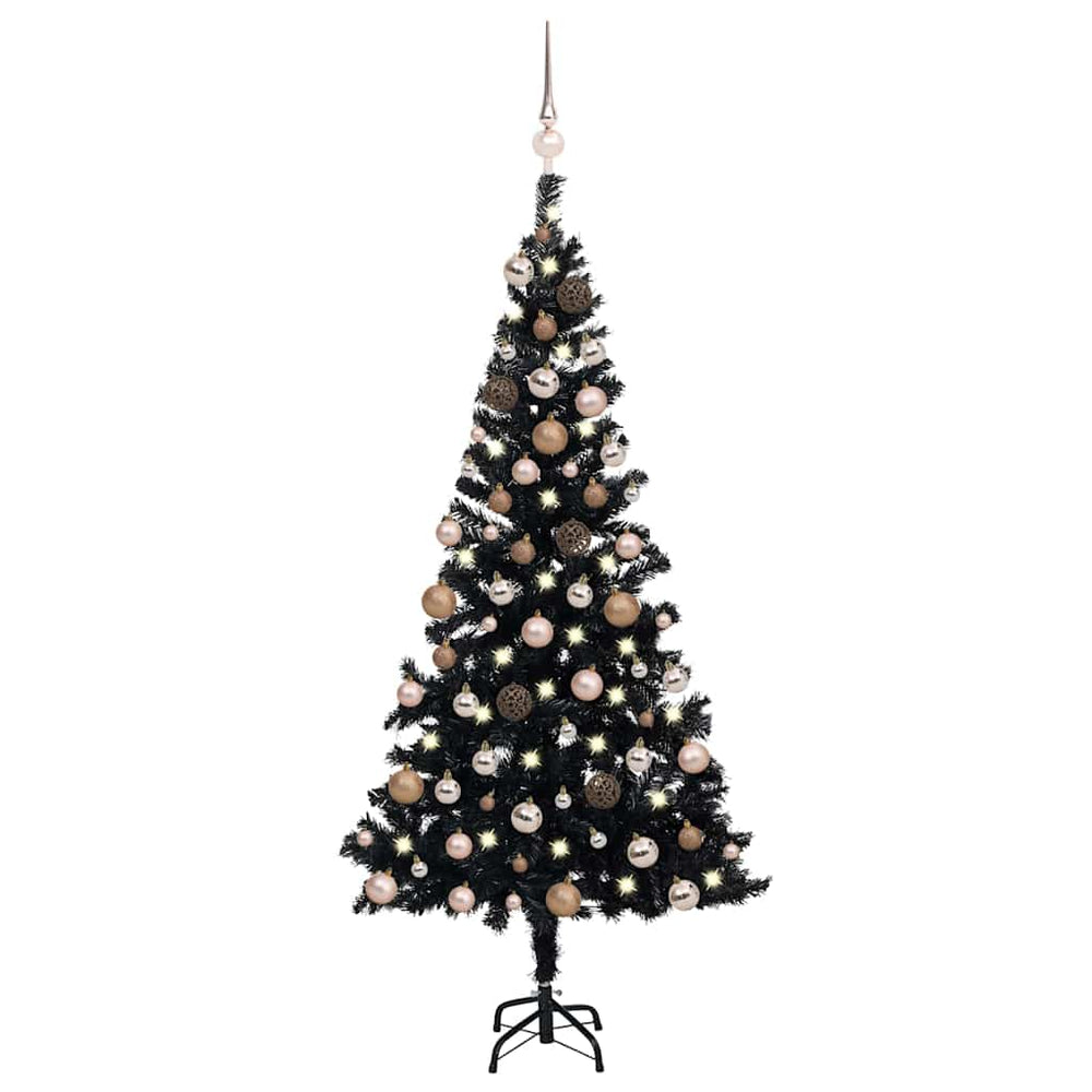vidaXL Artificial Pre-lit Christmas Tree with Ball Set 180 cm PVC