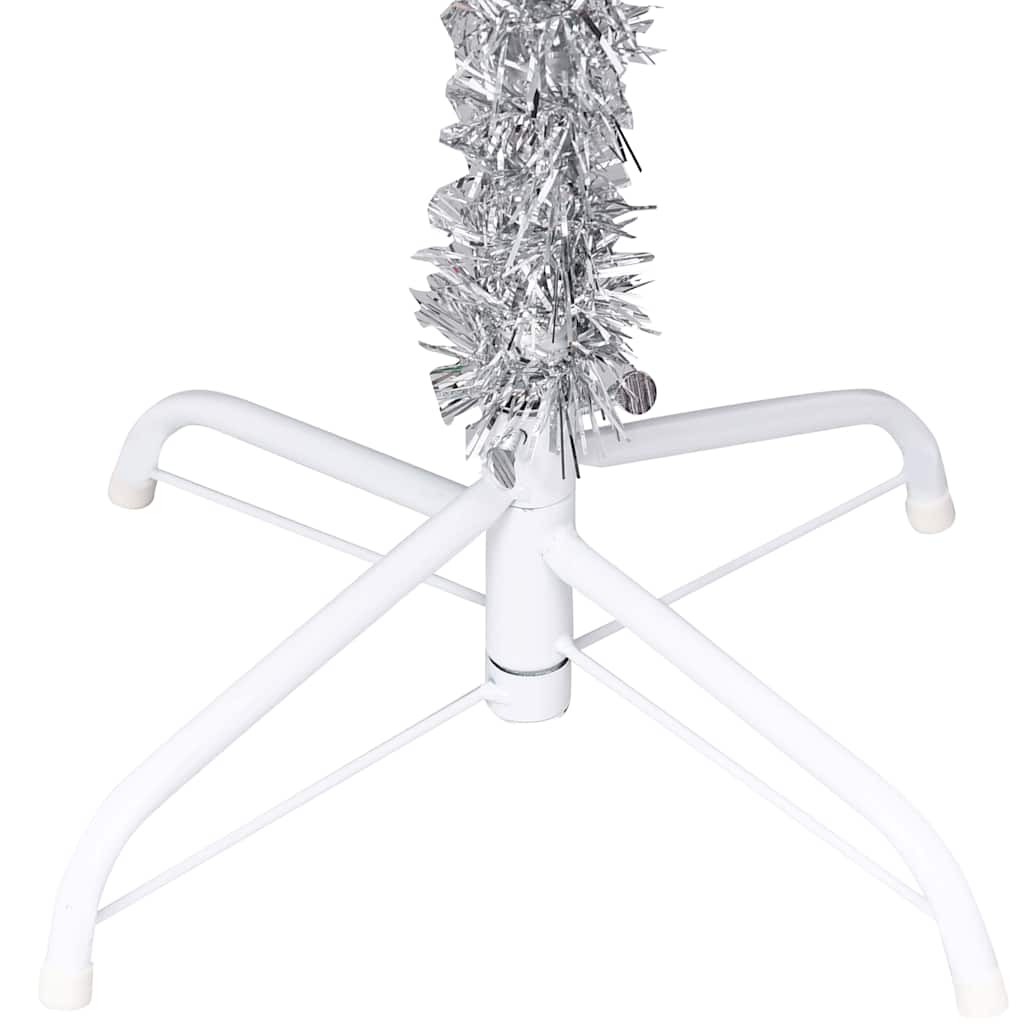 Christmas Tree PET 210 cm Silver with 300 LEDs&rose gold balls