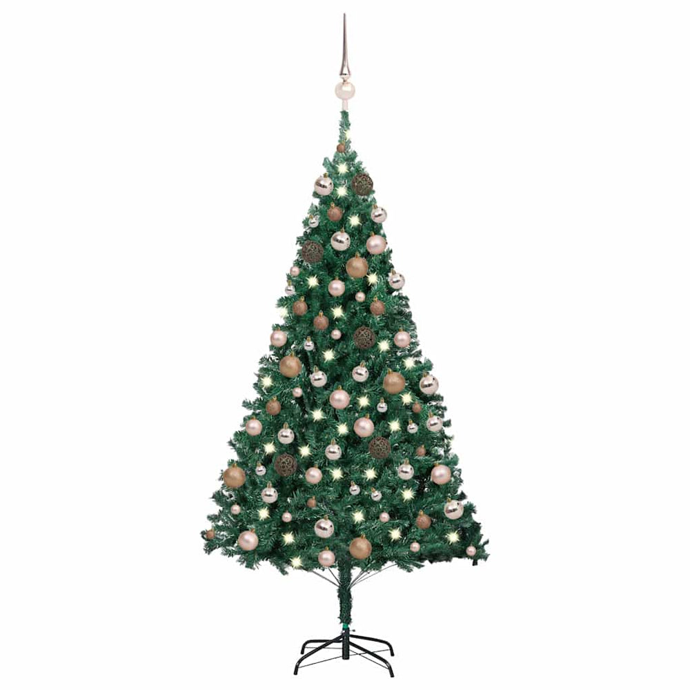 vidaXL Artificial Christmas Tree with 300 LEDs with Stand Green 180 cm